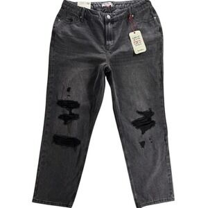Arula Jeans Women Size 12 Grey Distressed High Rise Wide Leg Denim 111701